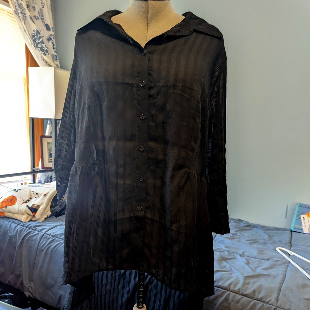 City Chic / Lane Bryant Illusion Stripe High-Low Top